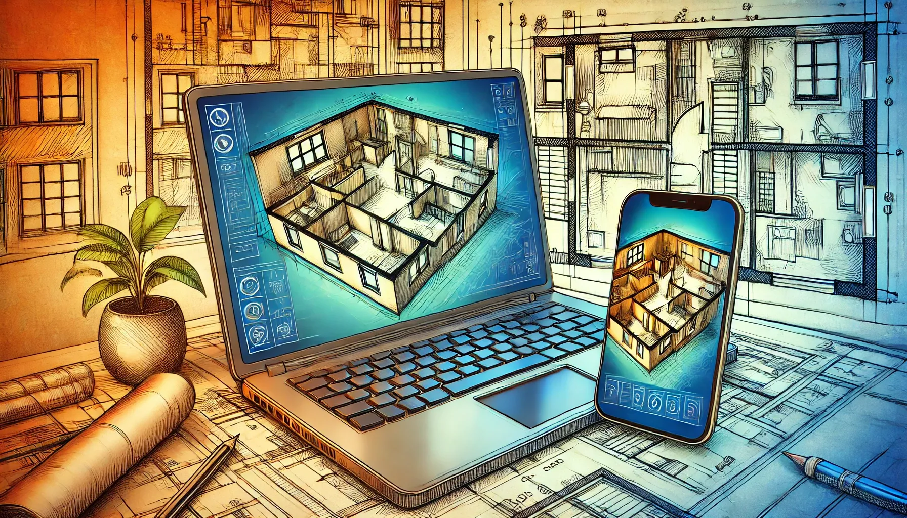 Smartphone and tablet showing the same design being viewed on different platforms Smartphone and tablet showing the same design being viewed