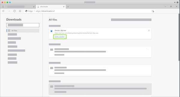 Show in Folder Screenshot